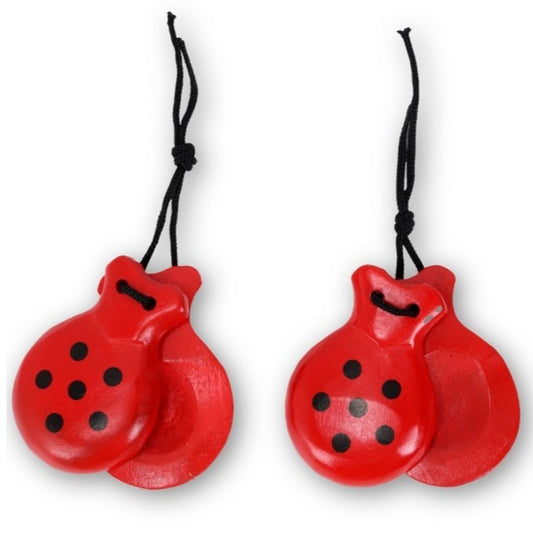 Red and Black Flamenco Castanets