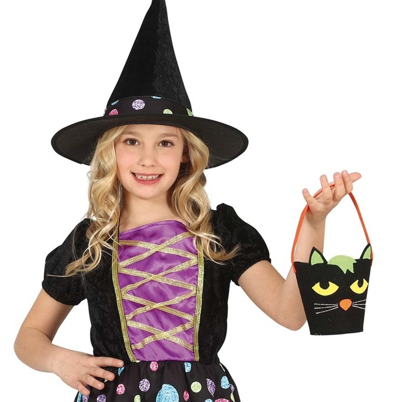 Black Cat Trick-or-Treat Bucket