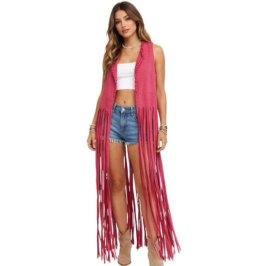 Long Pink Hippie Waistcoat