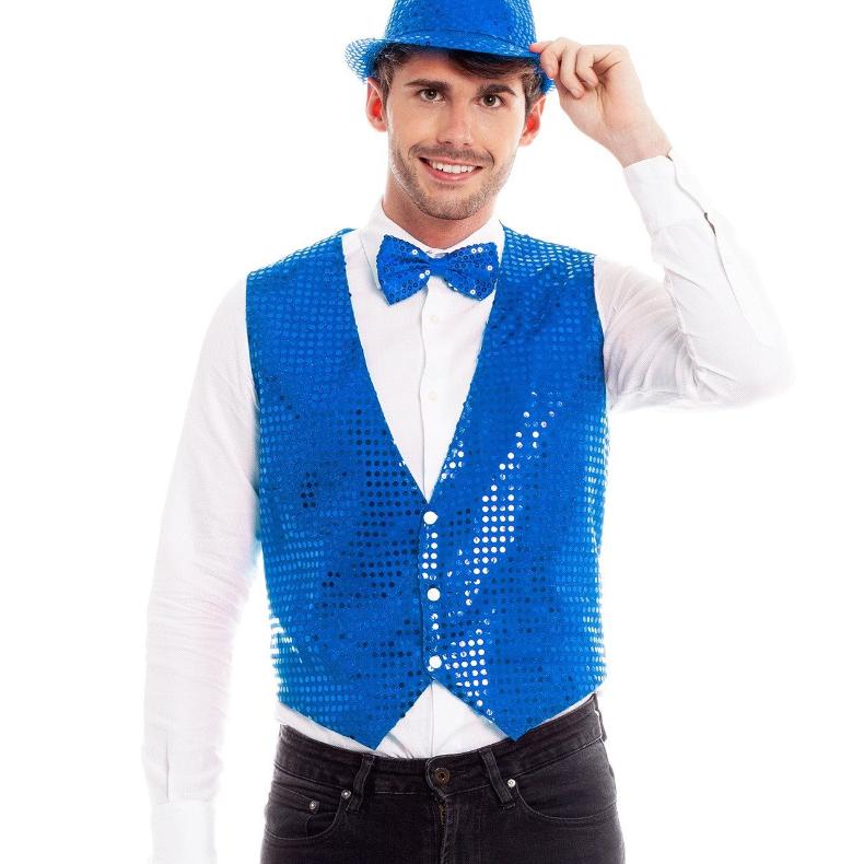 Blue Eco Sequin Waistcoat