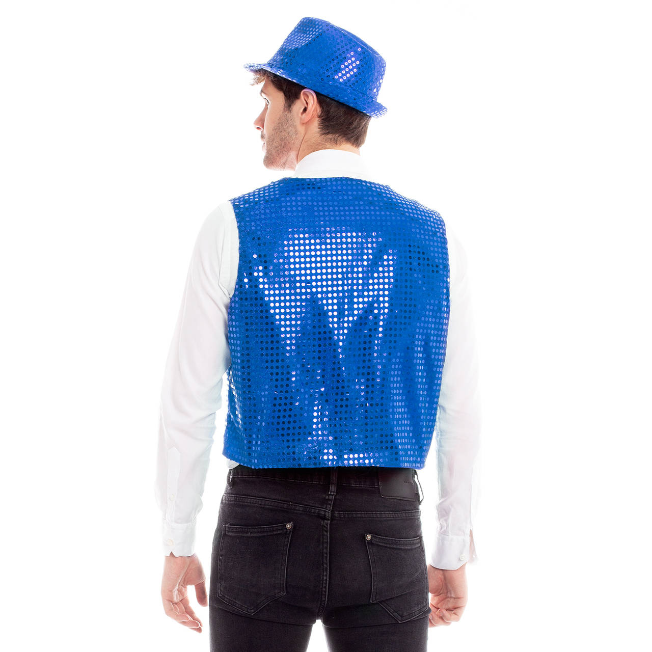 Blue Eco Sequin Waistcoat
