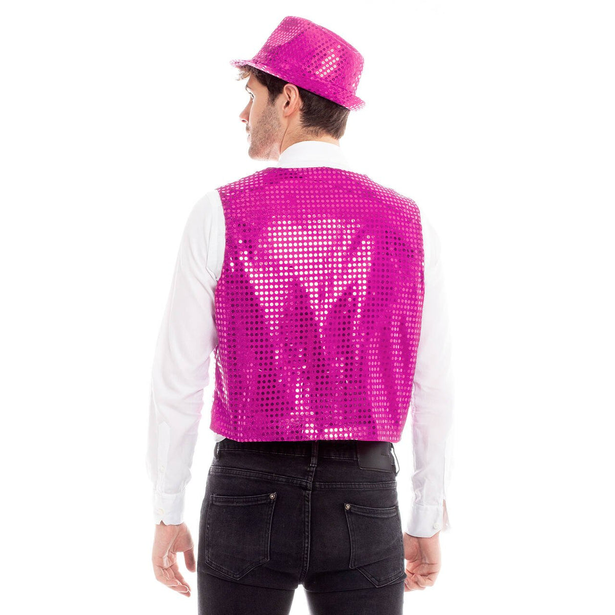 Eco Fuchsia Sequin Waistcoat