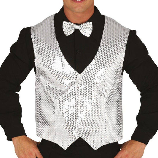 Silver Sequin Waistcoat Adult
