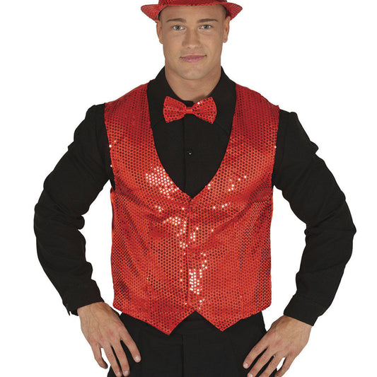 Red Sequin Waistcoat Adult