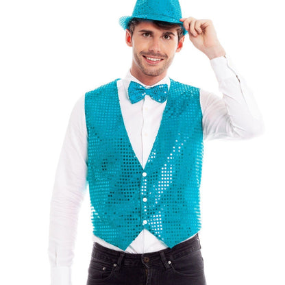 Turquoise Eco Sequin Waistcoat