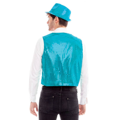 Turquoise Eco Sequin Waistcoat