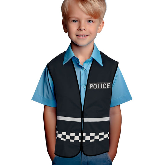 Kids Black Police Vest