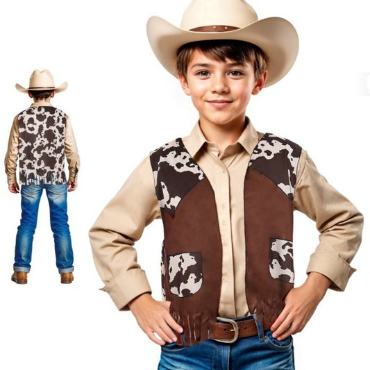 Kids Brown Cowboy Waistcoat