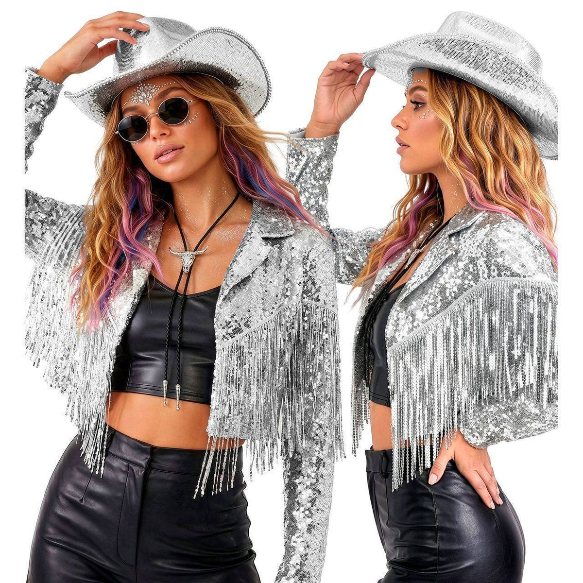Silver Sequin Festival Jacket