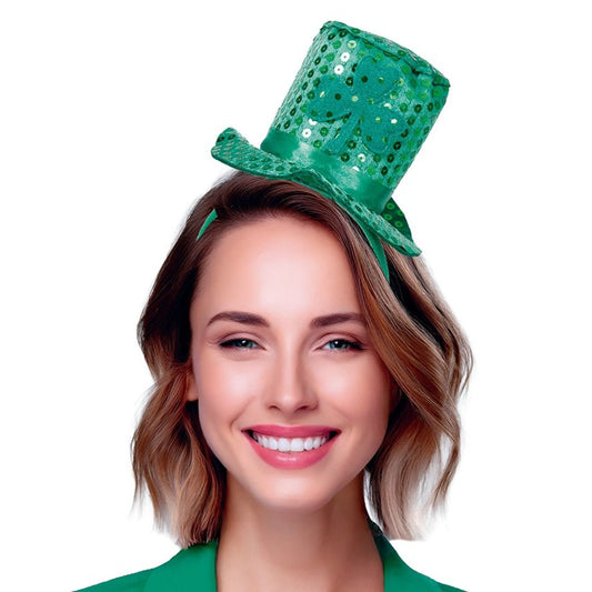 Chic Saint Patricks Day Shamrock Top Hat