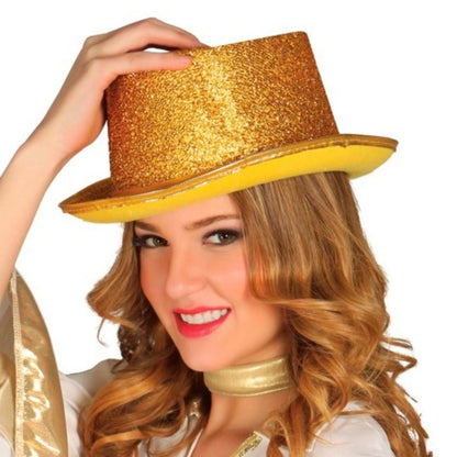 Deluxe Golden Glitter Top Hat