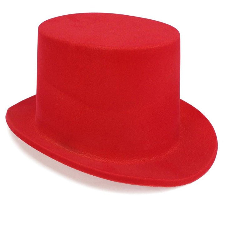 Kids Red Flocked Top Hat
