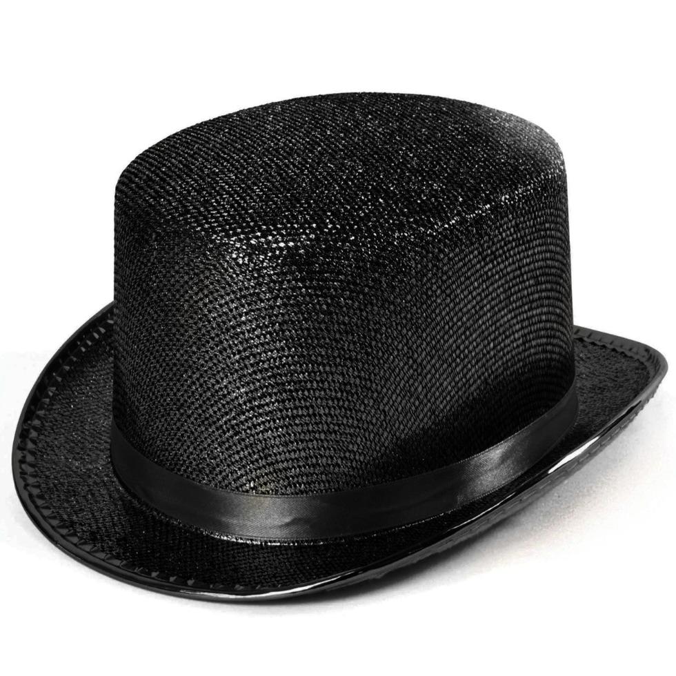 Black Lamé Top Hat