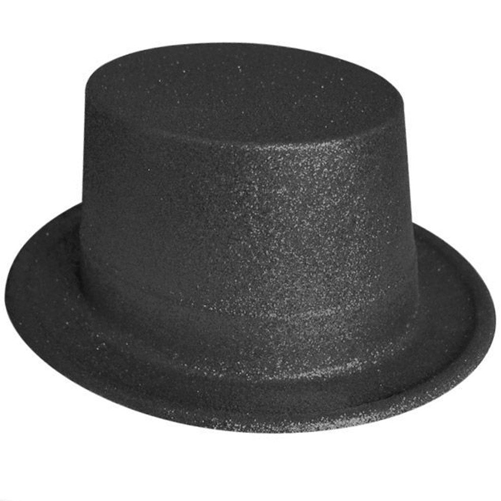 Black Glitter Top Hat