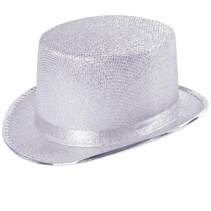 Silver Lamé Top Hat
