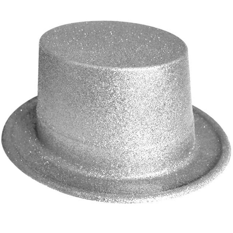 Silver Glitter Top Hat