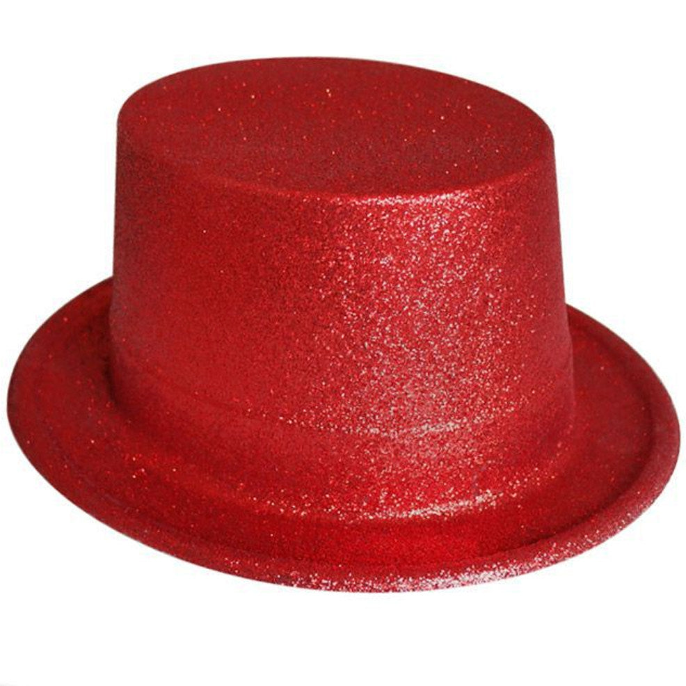 Kids Red Glitter Top Hat