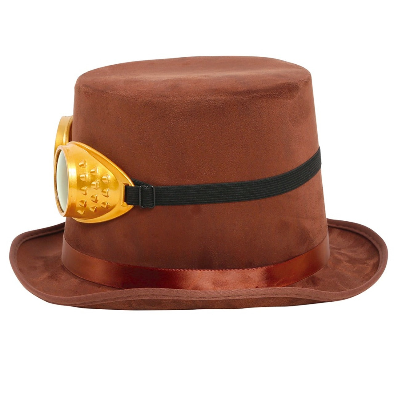Brown Steampunk Top Hat with Goggles