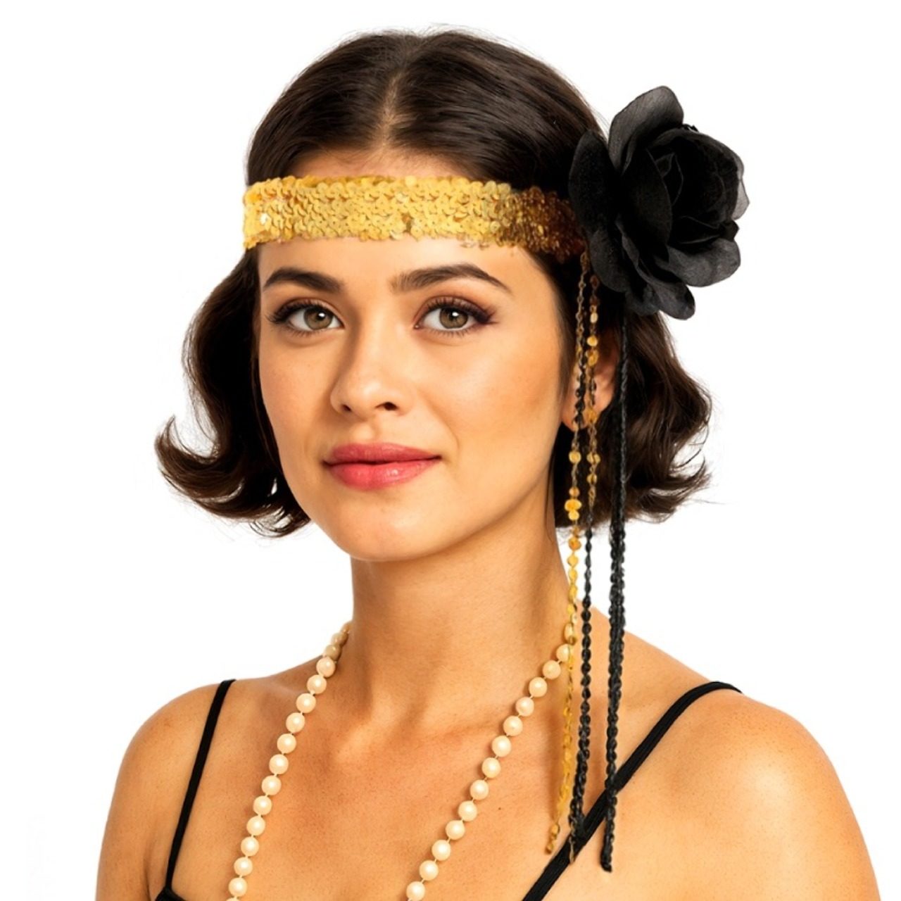 Black Charleston Fringe Headband
