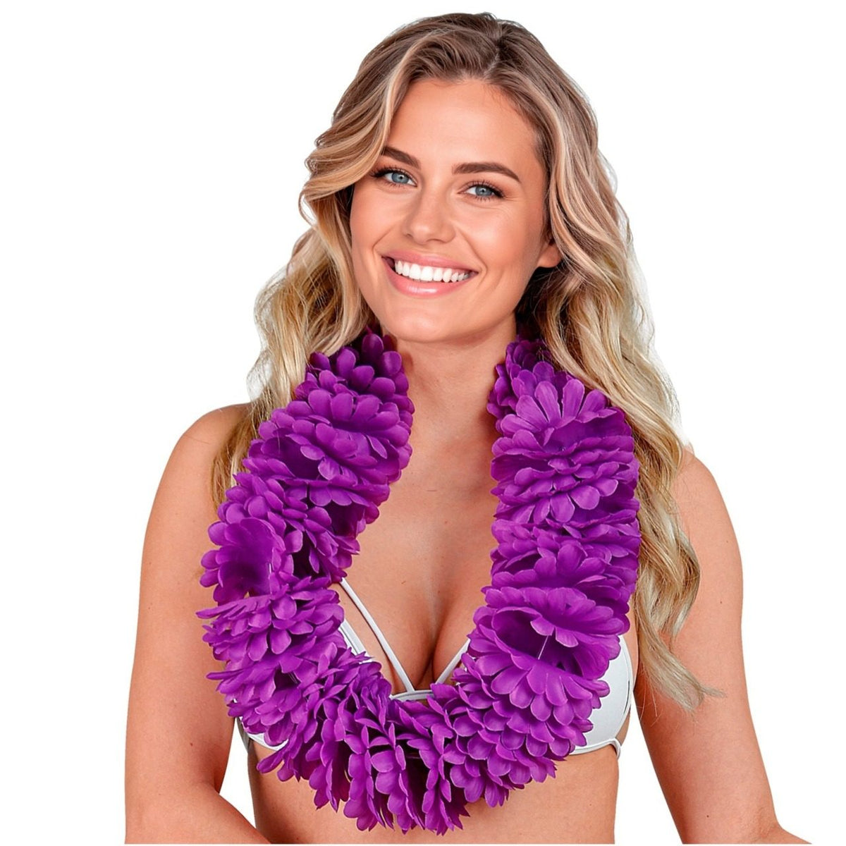 Deluxe Purple Hawaiian Lei Necklace