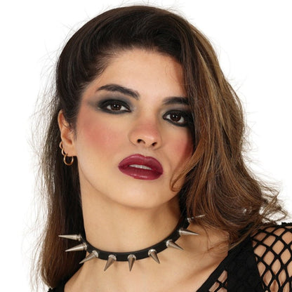 Black Punk Collar with Spikes