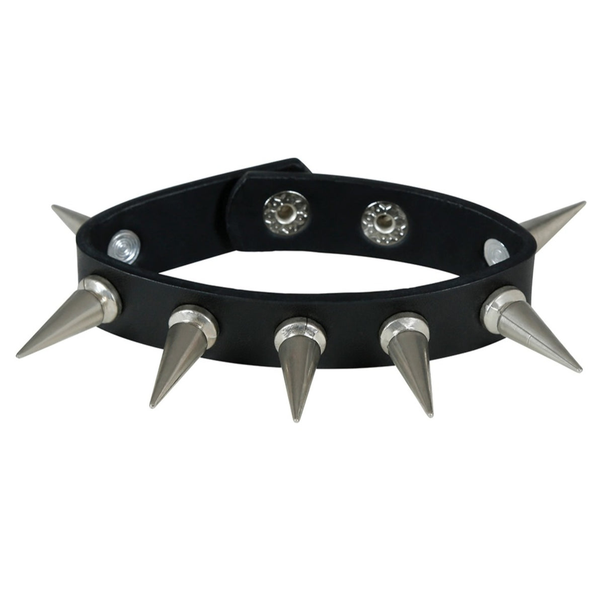 Black Punk Collar with Spikes