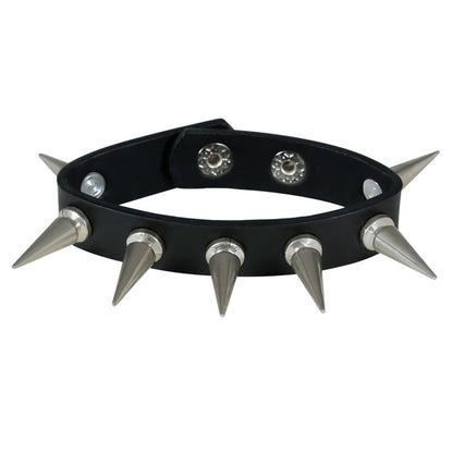 Black Punk Collar with Spikes