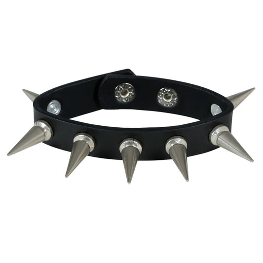 Black Punk Collar with Spikes