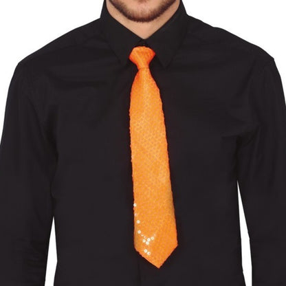 Orange Sequin Tie