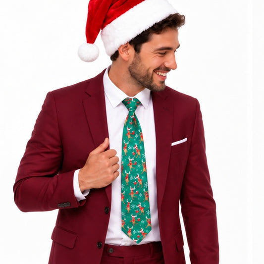 Christmas Tie with Reindeer