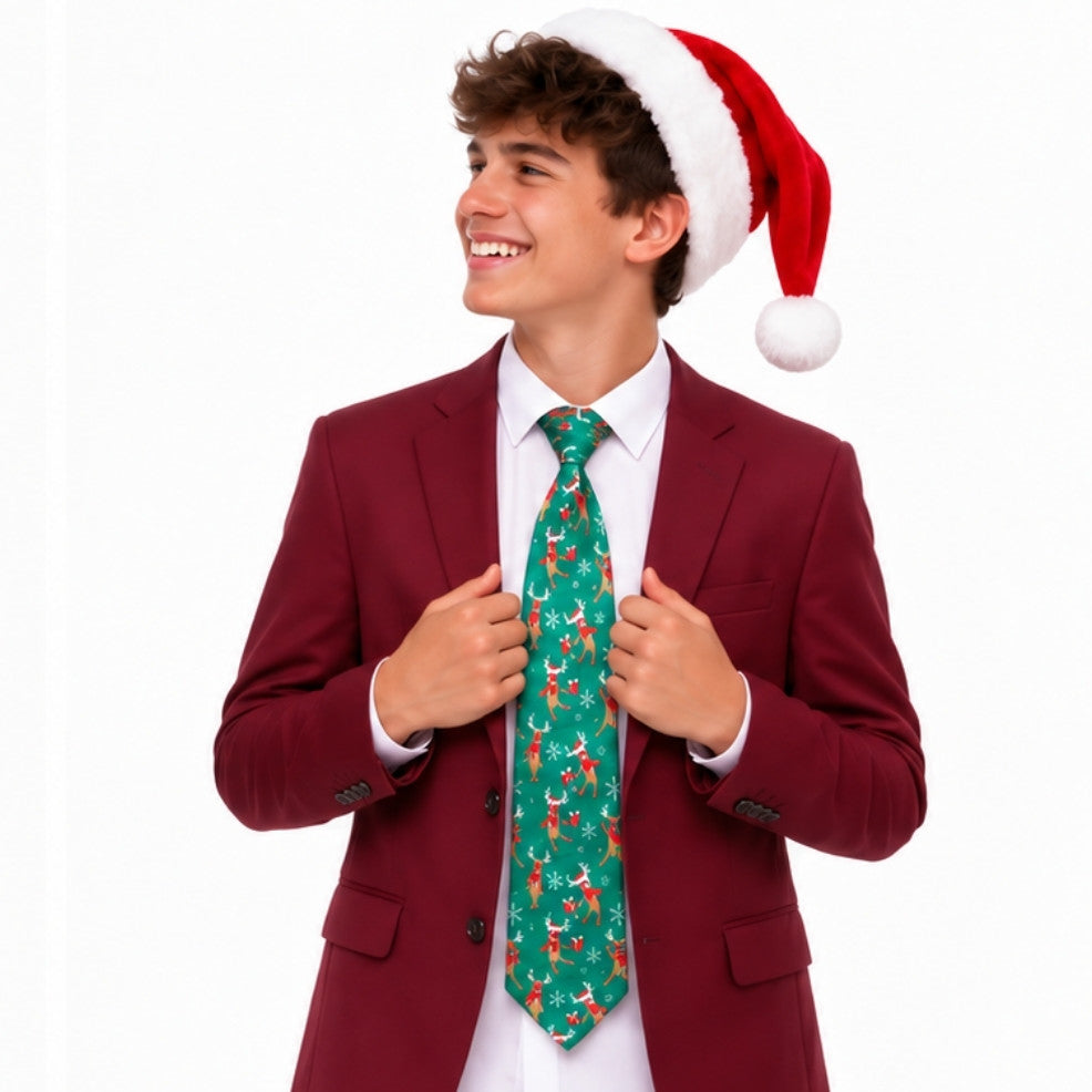 Christmas Tie with Reindeer