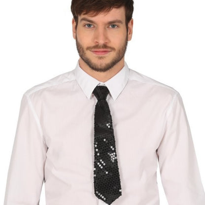 Black Sequin Tie