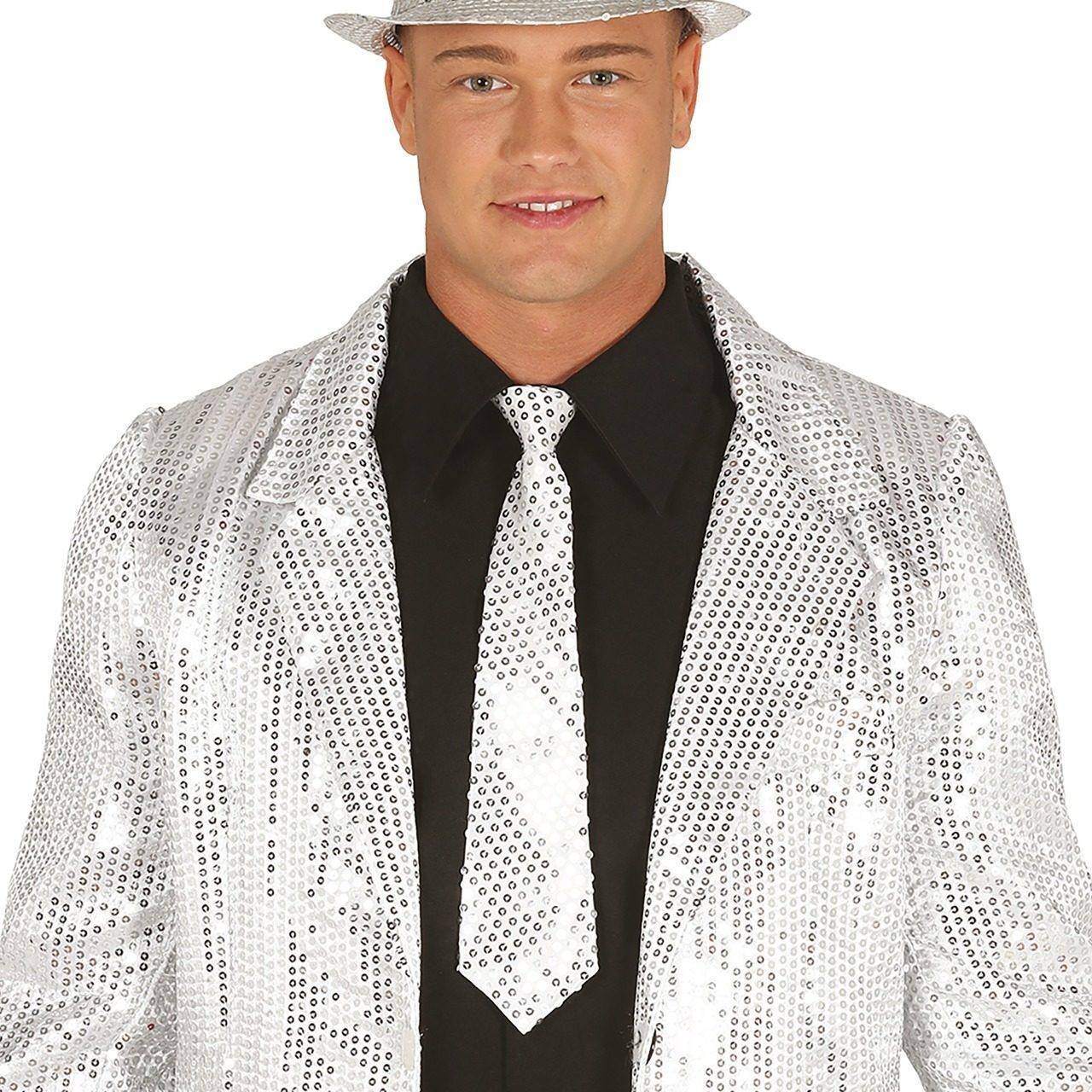 Silver Sequin Tie