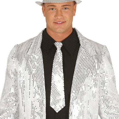Silver Sequin Tie