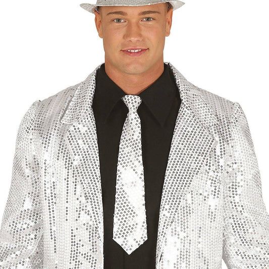 Silver Sequin Tie
