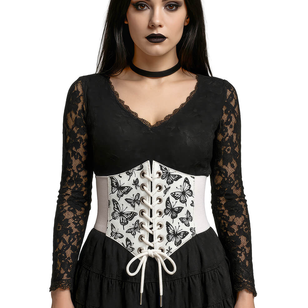 White Butterfly Corset