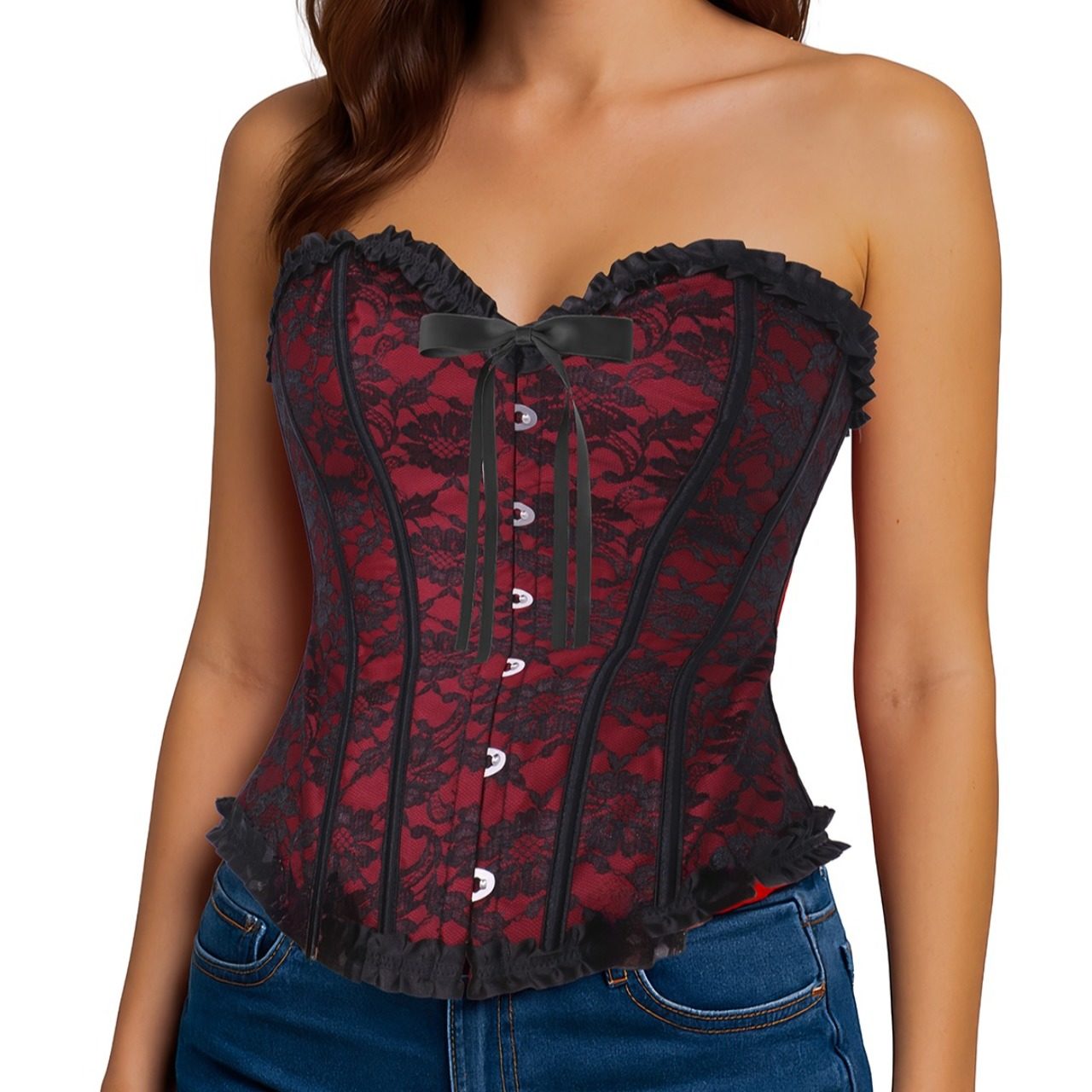 Burgundy Heart Corset
