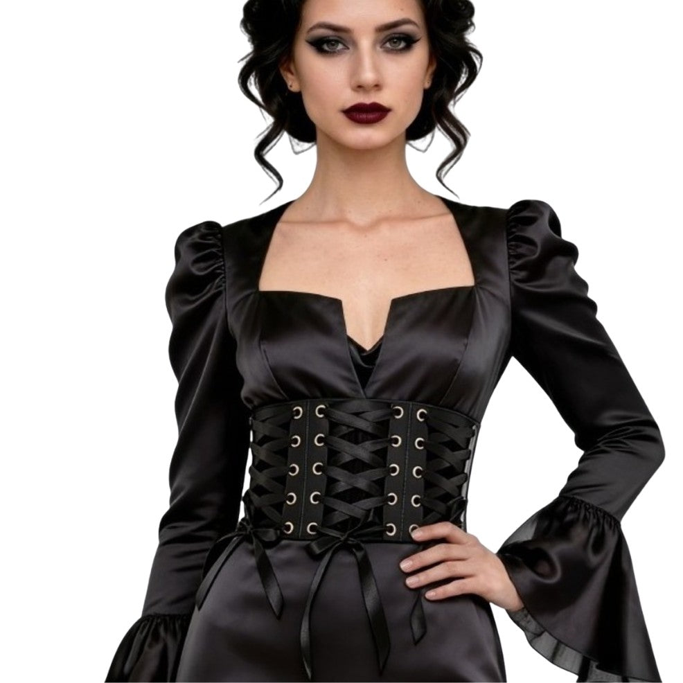 Black Corset with Ribbons