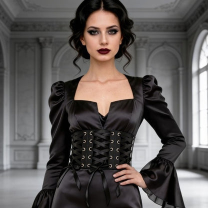 Black Corset with Ribbons