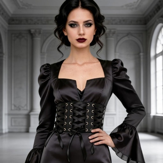 Black Corset with Ribbons