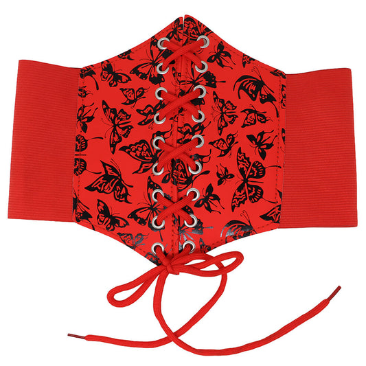 Red Butterflies Corset