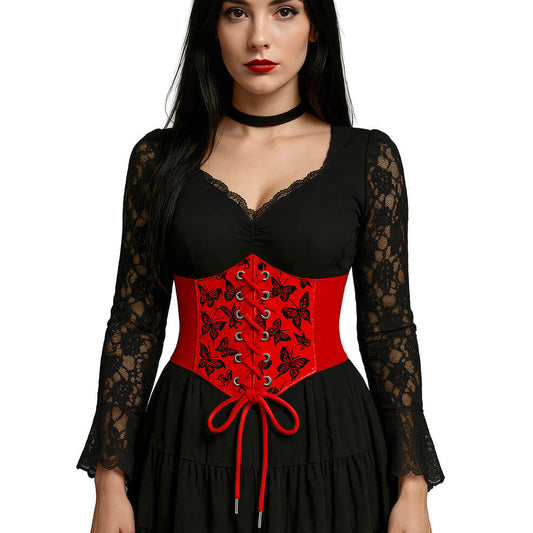 Red Butterflies Corset