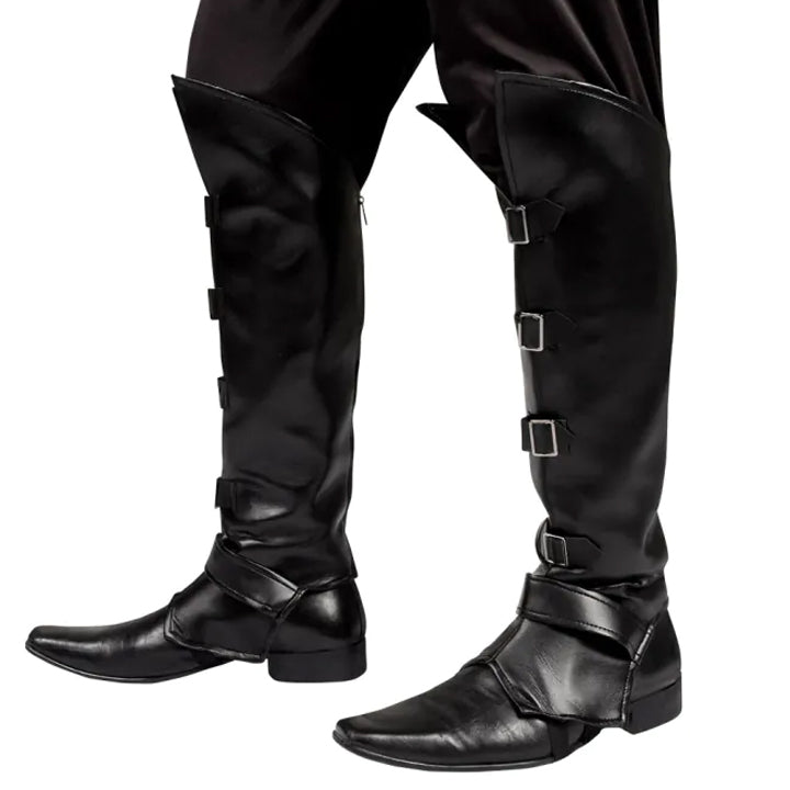 Black Boot Covers with Buckles