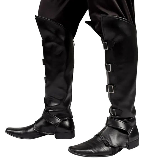 Black Boot Covers with Buckles