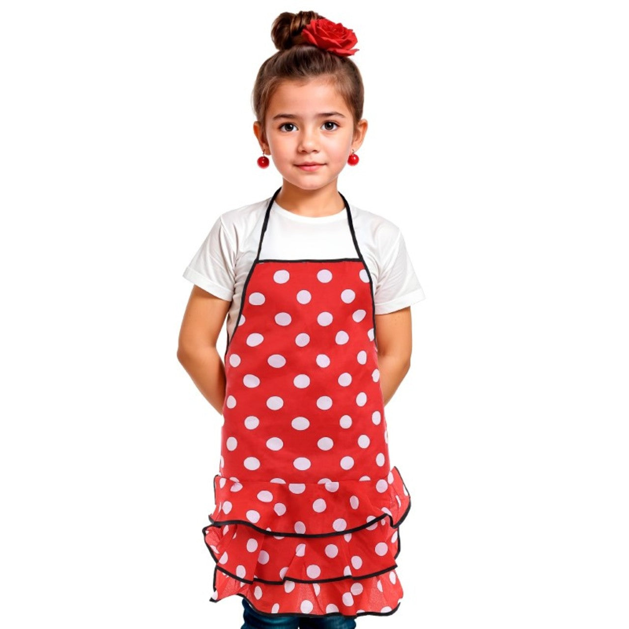 Girls Red Flamenco Apron