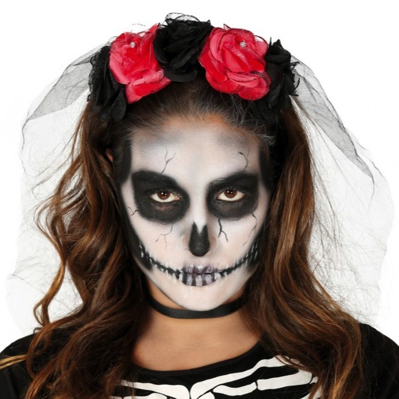 Two-Tone Catrina Headband with Veil