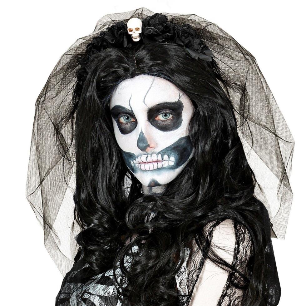 Catrina Skull Headband with Veil