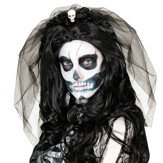 Catrina Skull Headband with Veil