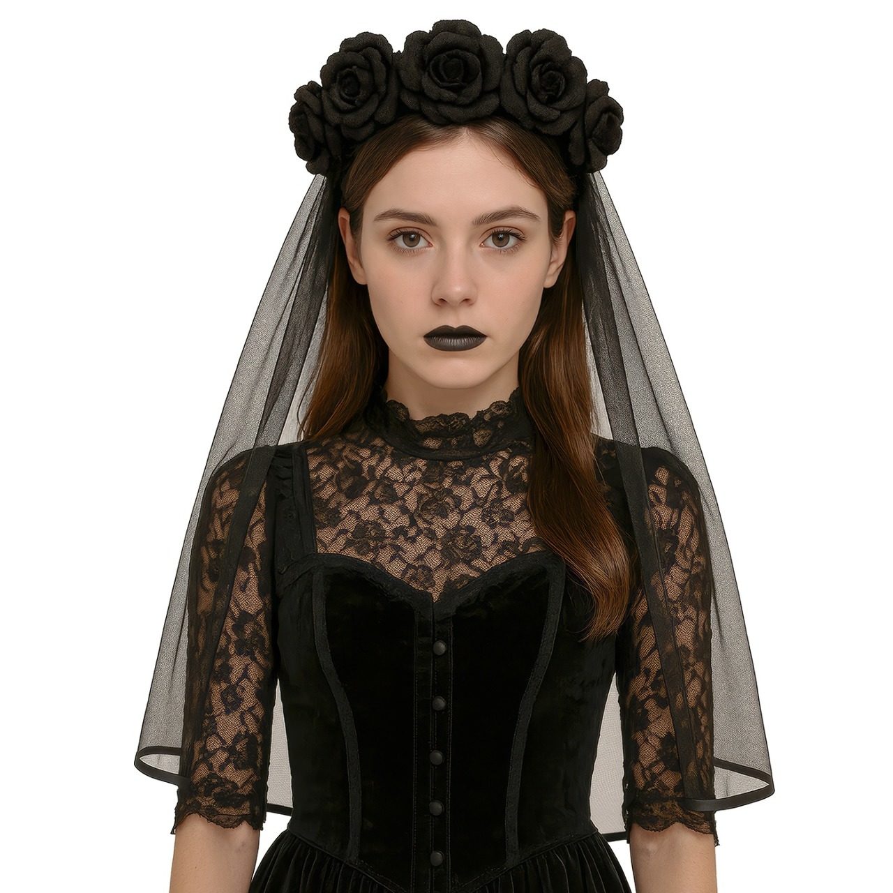 Catrina Widow Veil Headband