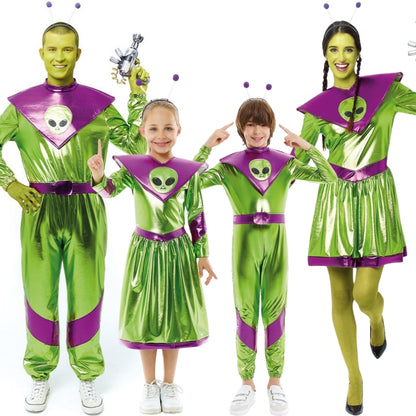 Green Galactic Alien Group Costumes